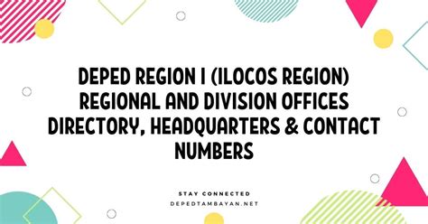 DepEd Region I (Ilocos Region) Regional and Division .